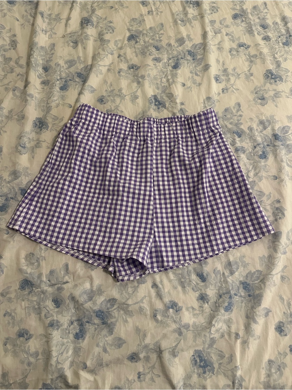 SHEIN Purple Gingham High Waist Women’s Shorts